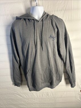 ANGL Charcoal Gray Hoodie with Script Chest Logo